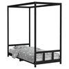 vidaXL Kinderbett Schwarz 90x200 cm Massivholz Kiefer