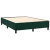 vidaXL Boxspringbett mit Matratze & LED Dunkelgr&uuml;n 140x200 cm Samt