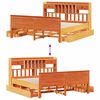 vidaXL Massivholzbett mit Regal ohne Matratze Wachsbraun 140x200 cm