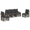 vidaXL Gartensofa-set 5 pcs Grau Poly-Rattan