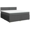 vidaXL Boxspringbett mit Matratze Dunkelgrau 180x200 cm Stoff
