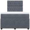 vidaXL Boxspringbett mit Matratze Dunkelgrau 120x190 cm Samt