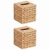 vidaXL Taschentuchboxdeckel 2 stk. Wasserhyazinthe 14,5 x 14,5 x 15 cm