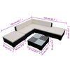 vidaXL 6-tlg. Garten-Lounge-Set mit Auflagen Poly Rattan Schwarz