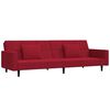 vidaXL Schlafsofa 2-Sitzer mit 2 Kissen & Hocker Weinrot Samt