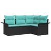 vidaXL Gartensofa-set mit Speicher 4 pcs Schwarz Poly-Rattan