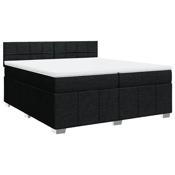 vidaXL Boxspringbett mit Matratze Schwarz 200x200 cm Stoff