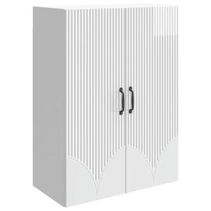 vidaXL Wandschrank 66 x 34,5 x 90 cm Holzwerkstoff Hochglanz Wei&szlig;