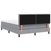 vidaXL Boxspringbett mit Matratze mit LED Hellgrau 140 x 200 cm Stoff