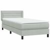 vidaXL Boxspringbett mit Matratze Hellgrau 80x220 cm Samt