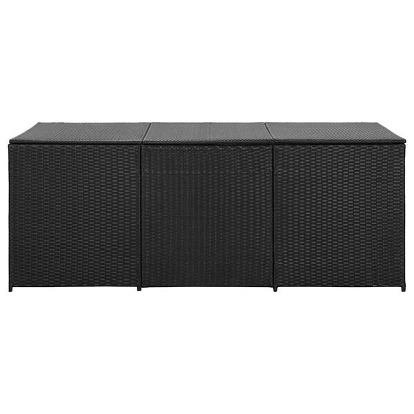 vidaXL Gartenbox Poly Rattan 180x90x70 cm Schwarz