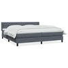 vidaXL Boxspringbett mit Matratze Dunkelgrau 180x220 cm Samt