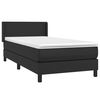 vidaXL Boxspringbett mit Matratze Schwarz 80x200 cm Kunstleder