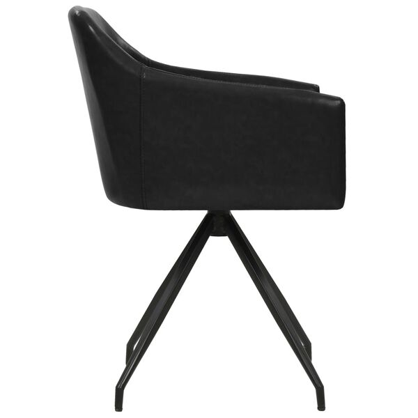vidaXL Esszimmerst&uuml;hle 2 Stk. Drehbar Schwarz Kunstleder