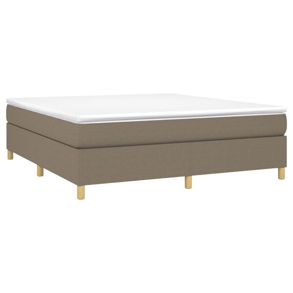 vidaXL Boxspringbett mit Matratze Taupe 180x200 cm Stoff