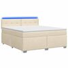 vidaXL Boxspringbett mit Matratze und LED Creme 140 x 190 cm Stoff