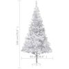 vidaXL K&uuml;nstlicher Weihnachtsbaum Beleuchtung & Kugeln Silber 180 cm