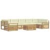 vidaXL Outdoor-Sofagarnitur 8 pcs Wei&szlig; und Creme Massivholz Akazie