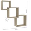 vidaXL Cube Wandregale Sonoma-Eiche 68x15x68 cm Holzwerkstoff