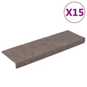 vidaXL Stufenmatten Selbstklebend 15 Stk. 65x21x4 cm Beige Rechteckiger Rand