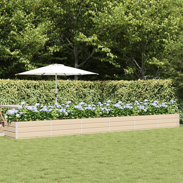 vidaXL Pflanzk&uuml;bel Elfenbein 600 x 80 x 45 cm Stahl