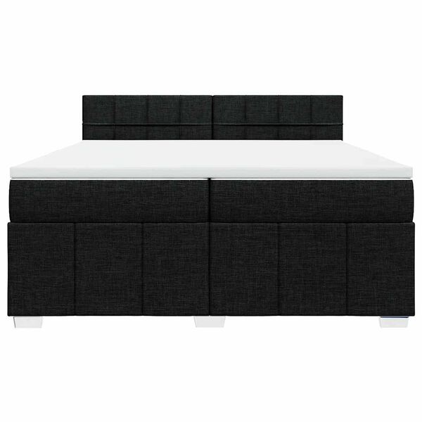 vidaXL Boxspringbett mit Matratze Schwarz 200x200 cm Stoff