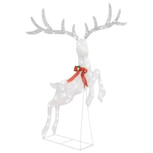 vidaXL LED-Rentier Fliegend Weihnachtsdeko 120 LEDs Wei&szlig; Kaltwei&szlig;