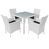 vidaXL 5-tlg. Garten-Essgruppe Poly Rattan Cremewei&szlig;