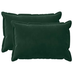 vidaXL Kissen mit Kissen HOUTEN 2 Stk. Dunkelgr&uuml;n Samt