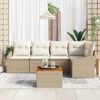 vidaXL Garten-Sofa-Set 6 pcs Beige und Wei&szlig;