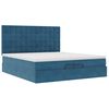 vidaXL Ottoman-Bett mit Matratzen & LED Dunkelblau 200x200 cm Samt