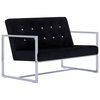 vidaXL 2-Sitzer-Sofa mit Armlehnen Schwarz Chrom und Samt