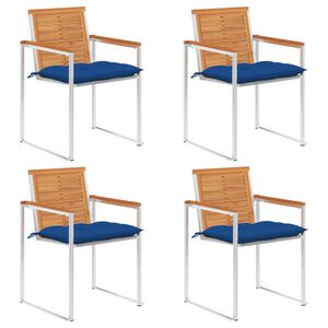 vidaXL Gartenst&uuml;hle 4 Stk. mit Kissen Massivholz Akazie