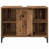 vidaXL Badezimmerm&ouml;bel-Set mit Regal 3 pcs Altholz Holzwerkstoff