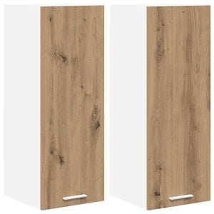 vidaXL H&auml;ngeschrank 2 pcs Artisan-Eiche und Wei&szlig; 30 x 31 x 80 cm