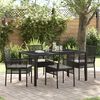 vidaXL Garten Essgruppe 5 pcs Schwarz Poly-Rattan