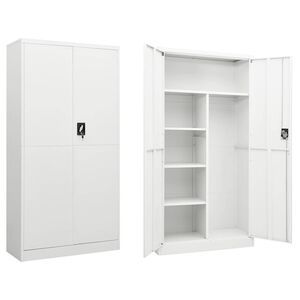 vidaXL Schlie&szlig;fachschrank Wei&szlig; 90x40x180 cm Stahl