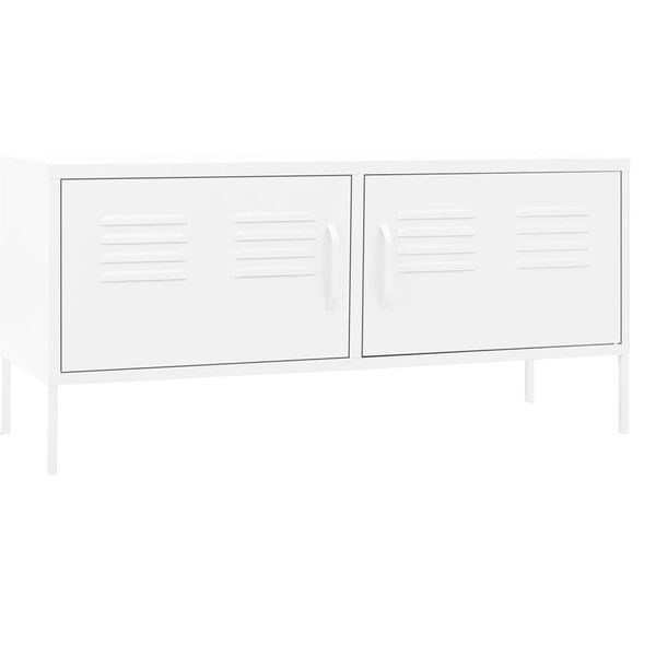 vidaXL TV-Schrank Weiß 105x35x50 cm Stahl