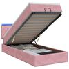 vidaXL Ottoman-Bett mit Matratze und LED Rosa 100 x 200 cm Samt