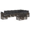 vidaXL Gartensofa-set 10 Stk. Grau und Dunkelgrau Poly-Rattan