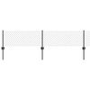 vidaXL Zaun mit Pfosten Grau 0,4 x 10 m Stahl und PVC