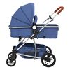 vidaXL 2-in-1-Kinderwagen Marineblau Aluminium