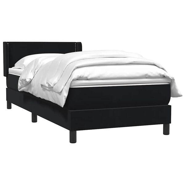 vidaXL Boxspringbett mit Matratze Schwarz 80x210 cm Samt