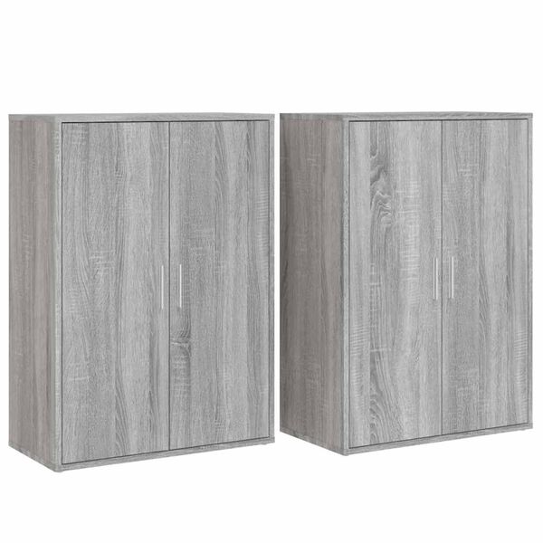 vidaXL Sideboards 2 Stk. Grau Sonoma 60x31x84 cm Holzwerkstoff