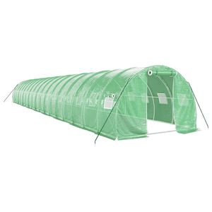 vidaXL Gew&auml;chshaus mit Stahlrahmen Gr&uuml;n 54 m&sup2; 18x3x2 m