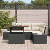 vidaXL Garten-Sofa-Set mit Speicher 5 pcs Schwarz Poly Rattan