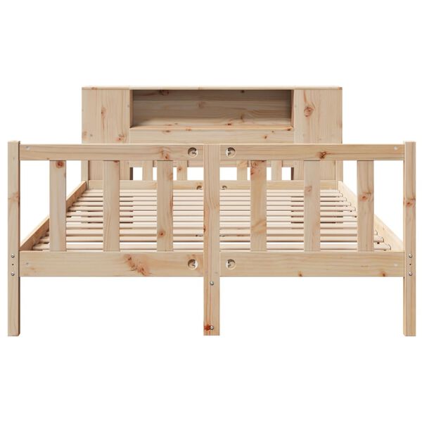 vidaXL Massivholzbett mit Regal ohne Matratze 160x200 cm Kiefernholz