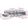 vidaXL 15-tlg. Garten-Essgruppe mit Kissen Grau Poly Rattan