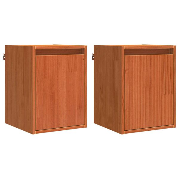 vidaXL Wandschrank Wandmontiert 2 pcs Wachsbraun 30 x 30 x 40 cm