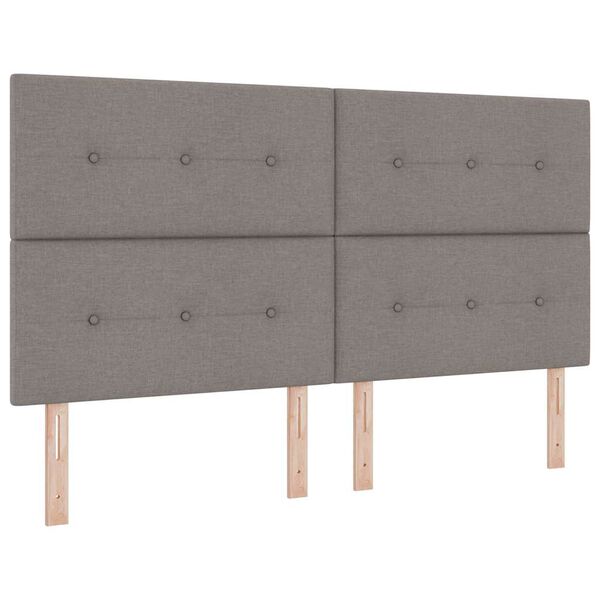 vidaXL Boxspringbett mit Matratze Taupe 200 x 180 cm Stoff